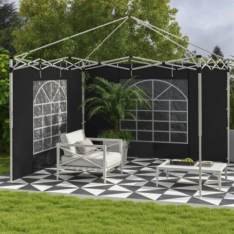 Rootz 2 Piece Side Walls for Gazebo - Side Tarpaulins - Replacement Walls - Oxford Fabric - Easy Access - 295cm x 195cm
