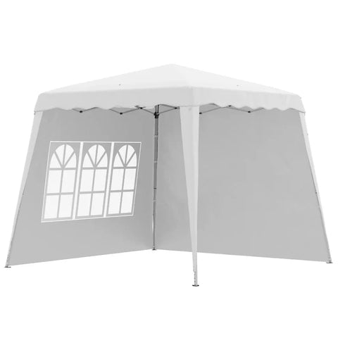 Rootz Folding Gazebo - Pop Up Pavillion - Folding Pavilion - Including Star - Carry Bag - Weatherproof - Steel-Oxford - White - 240 X 240 X 250 Cm