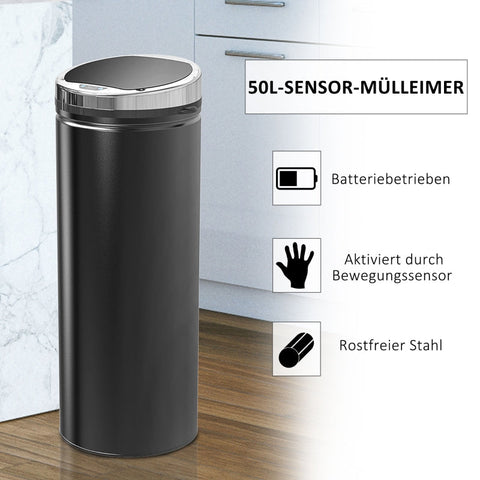 Rootz Motion Sensor Waste Bin - Touchless Trash Can - Automatic Garbage Bin - Hygienic - Durable - Elegant - 30.5cm x 30.5cm x 81.5cm - Stainless Steel