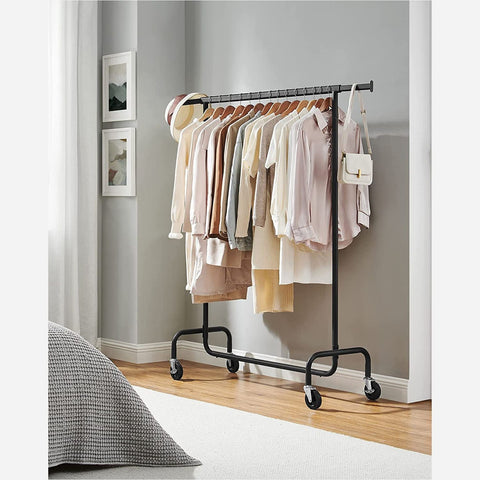 Rootz Clothes Rack on Wheels - Garment Rack - Rolling Rack - High Load Capacity - 45cm x (110-150)cm x 160cm