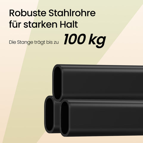 Rootz Clothing Rack on Wheels - Heavy-Duty Wardrobe Stand - Extendable Clothes Rail - Wrinkle-Free Storage - 92-132cm x 45.4cm x 160cm