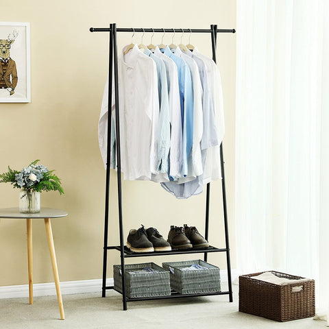 Rootz Clothes Rack - Coat Stand - Garment Rack - Steel Tubes - Space Saving - Easy Assembly - 87.5cm x 155cm x 41cm