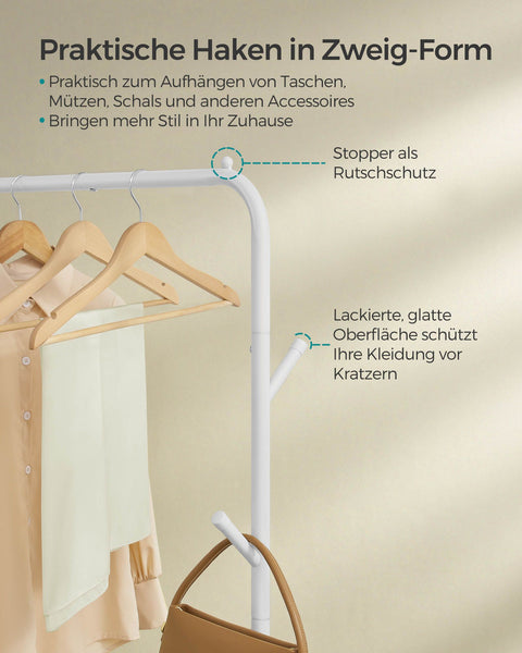 Rootz Rolling Clothes Rack - Wardrobe Organizer - Portable Garment Rack - Steel Frame - 41cm x 103.5cm x 155cm