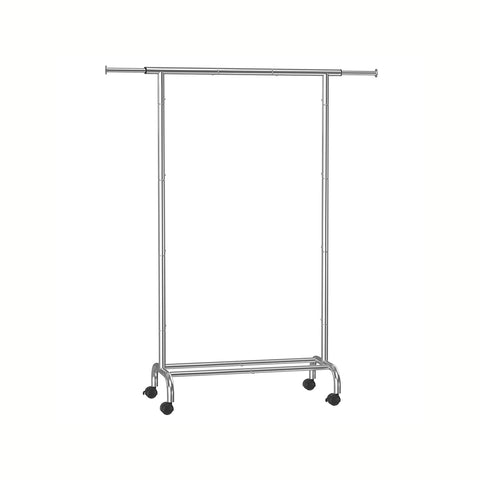 Rootz Clothes Rack on Wheels - Garment Rack - Rolling Clothes Rail - 45kg Capacity - 40x(83-120)x156cm - Steel & Plastic - Grey