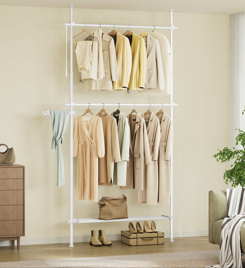 Rootz Floor-to-Ceiling Clothes Rack - Garment Rack - Clothing Stand - Space Saving - 33.5 x (84-123) x (208-310) cm