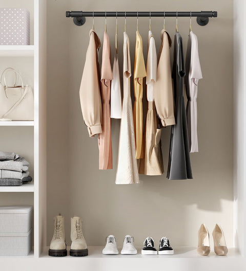 Rootz Wall Mounted Clothes Rail - Clothes Hanger - Garment Rack - 60kg Load Capacity - Steel - 30cm x 84cm x 7cm