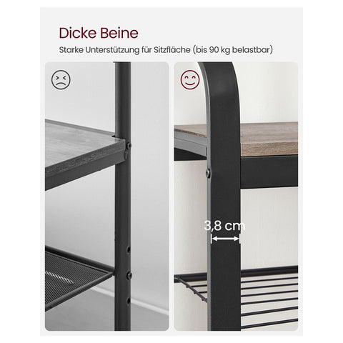 Rootz Coat Stand with 9 Hooks - Wardrobe Organizer - Entryway Organizer - Chipboard and Steel Construction - 32cm x 70cm x 175cm