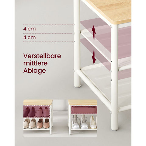 Rootz Coat Stand - Hat Rack - Oak White - Chipboard and Steel - Heavy-duty - 35cm x 98cm x 180cm - Stylish and Functional