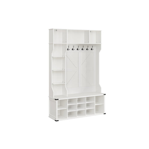 Rootz Clothing Rack - Wardrobe Stand - Garment Organizer -  White Finish - 40x130x200cm - Sturdy Wooden Chipboard & Steel Construction