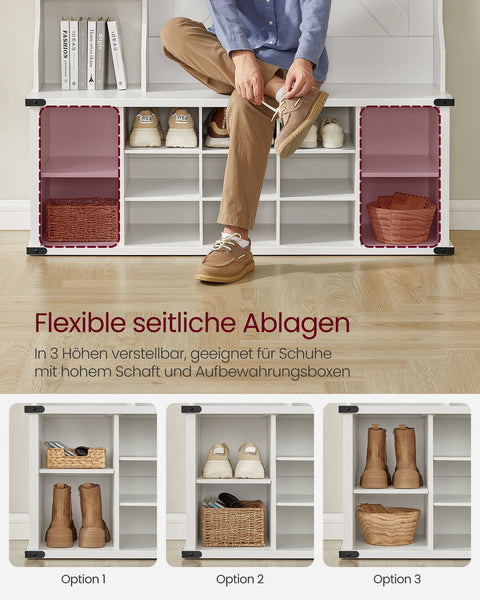 Rootz Clothing Rack - Wardrobe Stand - Garment Organizer -  White Finish - 40x130x200cm - Sturdy Wooden Chipboard & Steel Construction