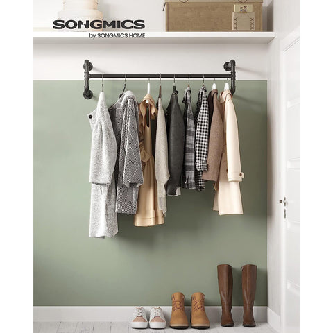 Rootz 2 Piece Wall Clothes Bars Set - Hanging Rails - Garment Organizers - 60kg Load Capacity - 110cm x 30cm x 29.3cm