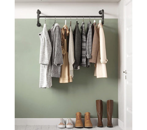 Rootz 2 Piece Set Clothes Rails - Hanging Rods - Wall-Mounted Racks - Ideal for Maximizing Space - 110cm x 30cm x 29.3cm