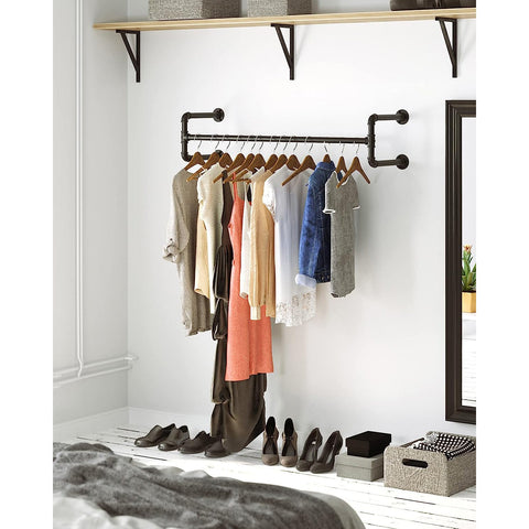 Rootz 2 Piece Set Clothes Rails - Hanging Rods - Wall-Mounted Racks - Ideal for Maximizing Space - 110cm x 30cm x 29.3cm