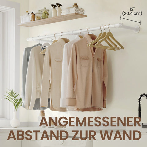 Rootz Adjustable Cloakroom Rod - Wardrobe Organizer - Steel Clothes Hanger - Durable Storage Solution - 30cm x 170cm x 7cm