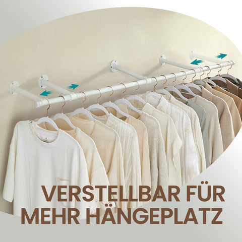 Rootz Adjustable Cloakroom Rod - Wardrobe Organizer - Steel Clothes Hanger - Durable Storage Solution - 30cm x 170cm x 7cm