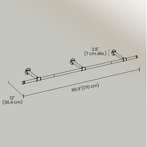 Rootz Adjustable Cloakroom Rod - Wardrobe Organizer - Steel Clothes Hanger - Durable Storage Solution - 30cm x 170cm x 7cm