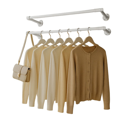 Rootz Steel Clothes Rail Set - Wardrobe Rod - Garment Hanger - Durable Steel - 30cm x 84cm x 7cm