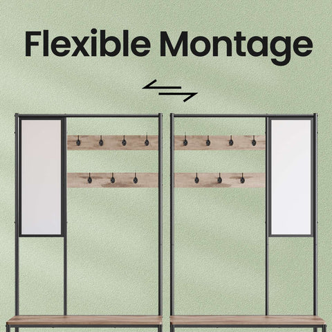 Rootz Wooden Chipboard Cloakroom - Wardrobe Organizer - Steel Construction - Space-Saving - 35cm x 98cm x 180cm