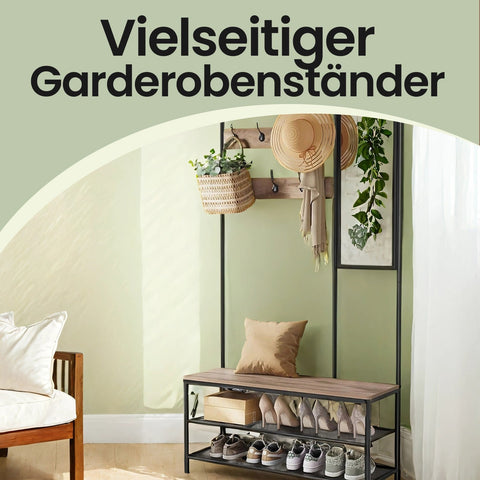 Rootz Wooden Chipboard Cloakroom - Wardrobe Organizer - Steel Construction - Space-Saving - 35cm x 98cm x 180cm