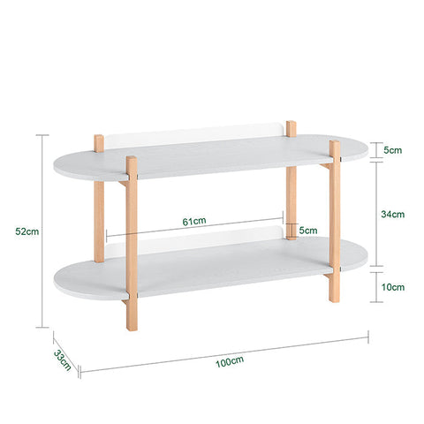 Rootz Scandinavian Style Standing Shelf - Bookshelf - Exhibition Shelf - Elegant & Functional - MDF & Beech - 100x52x33cm