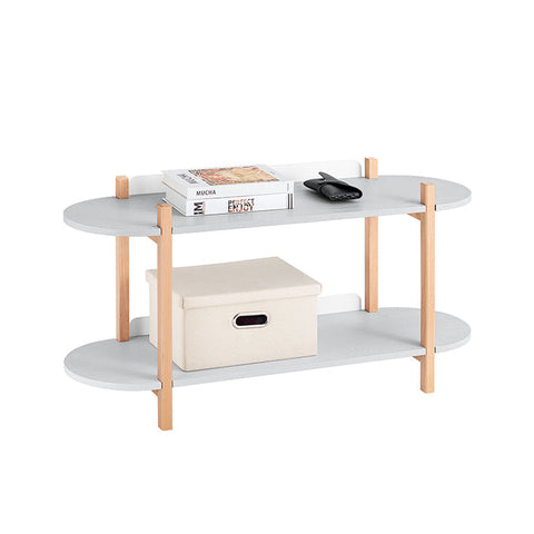 Rootz Scandinavian Style Standing Shelf - Bookshelf - Exhibition Shelf - Elegant & Functional - MDF & Beech - 100x52x33cm