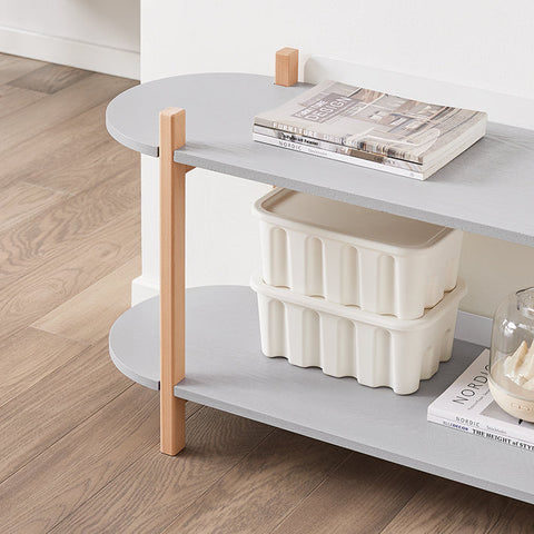 Rootz Scandinavian Style Standing Shelf - Bookshelf - Exhibition Shelf - Elegant & Functional - MDF & Beech - 100x52x33cm