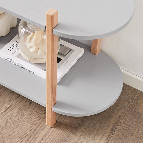 Rootz Scandinavian Style Standing Shelf - Bookshelf - Exhibition Shelf - Elegant & Functional - MDF & Beech - 100x52x33cm