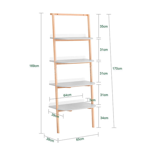 Rootz Ladder Shelf - Bookshelf - Storage Shelf - Space-Saving Design - 44x169x39cm