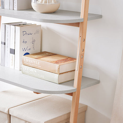 Rootz Ladder Shelf - Bookshelf - Storage Shelf - Space-Saving Design - 44x169x39cm
