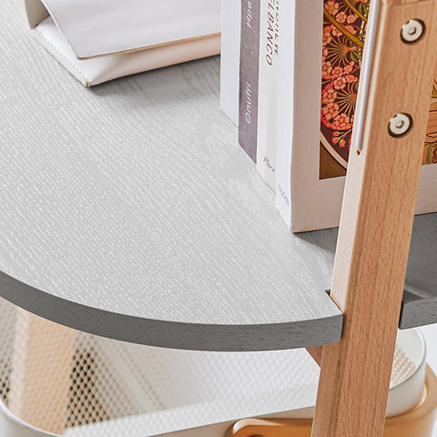 Rootz 44cm Wide Conductor Shelf - Bookshelf - Exhibition Shelf - MDF & Beech - Versatile Storage Solution - 44x169x39cm