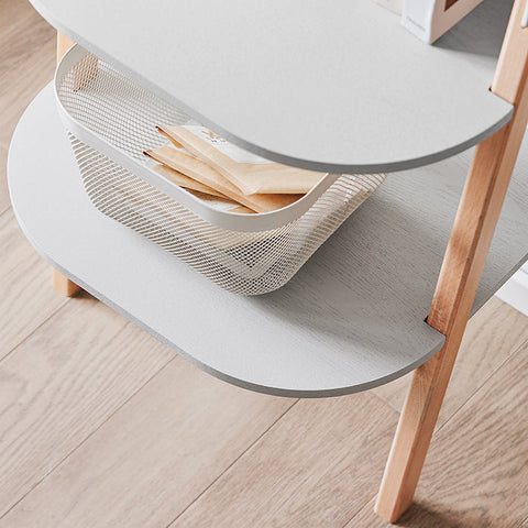 Rootz 44cm Wide Conductor Shelf - Bookshelf - Exhibition Shelf - MDF & Beech - Versatile Storage Solution - 44x169x39cm