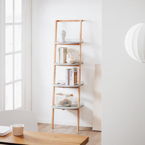 Rootz 44cm Wide Conductor Shelf - Bookshelf - Exhibition Shelf - MDF & Beech - Versatile Storage Solution - 44x169x39cm