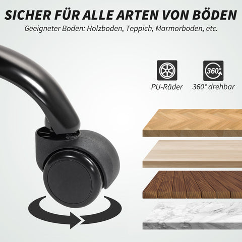 Rootz Office Chair - Rollable Upholstered Chair - Adjustable Armchair - Height Adjustable for Comfort - 80cm x 77cm x 108-116cm - Coffee Brown