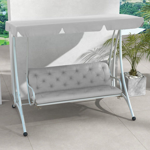 Rootz 3 Seater Garden Bench Cushion - Bank Cover - Seat Pillow - Enhanced Comfort - 150x98x8 cm Grey
