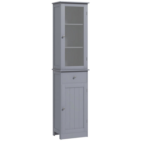 Rootz Bathroom Cabinet Furniture - Storage Solution - Space-Saving  Grey - 40cm x 27cm x 171.5cm - Waterproof & Scratch-Resistant