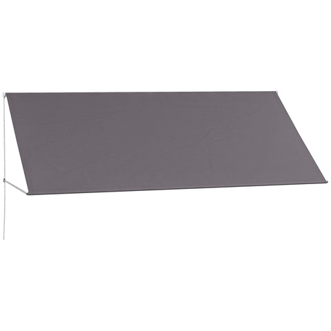 Rootz 300x120cm Awning - Canopy - Manually Pull-Out - UV Protection - Adjustable Angle - Aluminum & Polyester - Grey