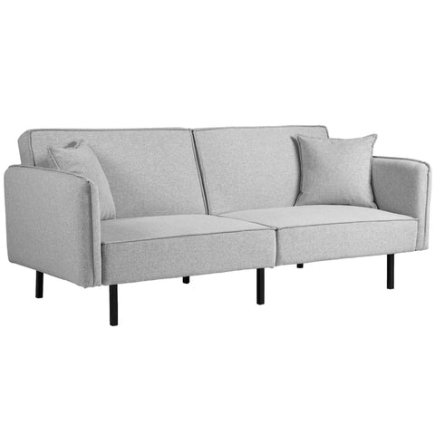Rootz 3-Seater Sofa Bed - Clic-Clac Sofa - Convertible Couch - High Comfort - 195L x 89B x 87H cm  Grey