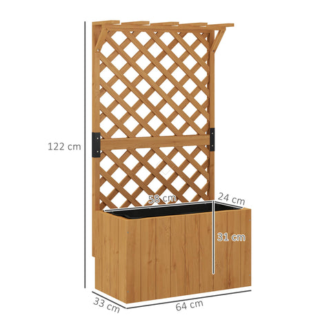 Rootz Hochbet Garden Trellis - Raised Bed - Plant Box - Weatherproof Wood - 64cm x 33cm x 122cm