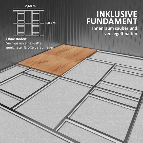 Rootz Tool Shed - Weatherproof Garden Shed - Outdoor Storage - Ventilated Steel Shed - 340cm x 386cm x 200cm
