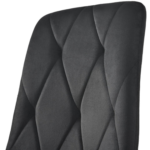 Rootz Black Velvet Dining Chairs Set - Luxurious Seating - Padded Comfort - Modern Design - 45cm x 40cm x 86cm