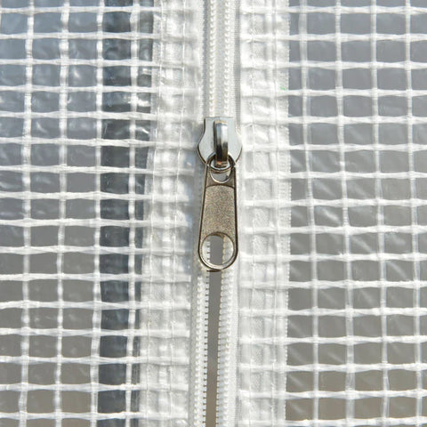 Rootz Foil Greenhouse - 6 Roll Up Windows - Zip Door - UV-resistant - Stainless Steel Frame - White - 2.95 x 2 x 2m