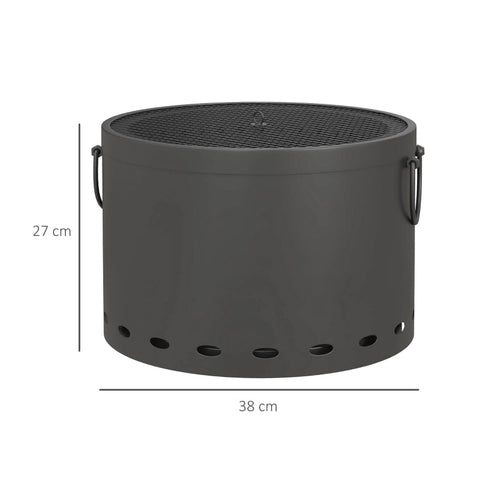 Rootz Smokeless Fire Bowl - Outdoor Fire Pit - Metal Burning Bowl - Clean & Smoke-Free - 38cm x 27cm