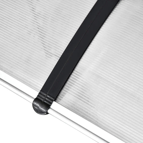 Rootz Canopy - Sun And Rain Protection - Awning For Doors - Including Wall Bracket - Polycarbonate - Aluminum Alloy - White - 295x90 cm