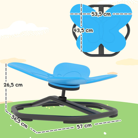 Rootz Sensory Swivel Chair for Children - Butterfly Form - Kids Balance Booster - Promotes Coordination - Blue - 57L x 56.5H cm