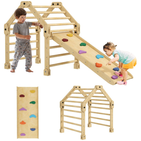 Rootz 3-in-1 Indoor Climbing Frame - Montessori Play Set - Foldable Climbing Triangle - Promotes Motor Skills - 175cm x 70cm x 89cm