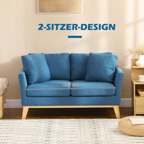 Rootz 2-Seater Sofa - Loveseat - Couch - Breathable & Durable Cover - Comfortable Seating - Easy Maintenance - 137cm x 78cm x 78cm