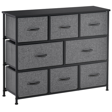 Rootz Chest of Drawers - Cabinet Storage - Fabric Organizer - Foldable Design - 100 x 30 x 78.5 cm - Grey