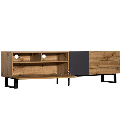 Rootz TV Cabinet - Media Console - Entertainment Unit - High Gloss Finish - 180cm x 38cm x 50cm
