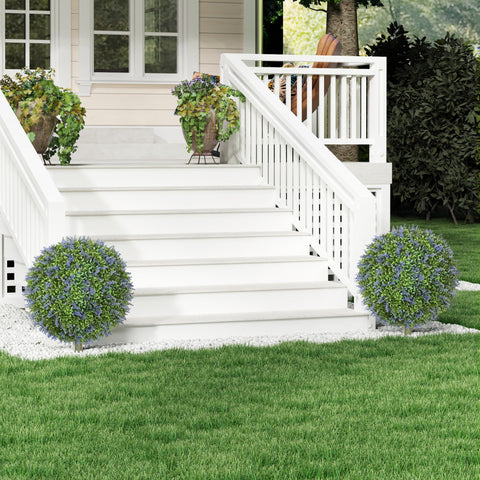 Rootz Artificial Lavender Tree Set - Faux Plants - Decorative Trees - UV-Resistant - Ø40 x 60H cm