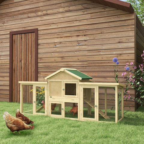 Rootz Chicken Coop – Poultry House – Hen Habitat – Secure & Ventilated – 204cm x 85cm x 93cm